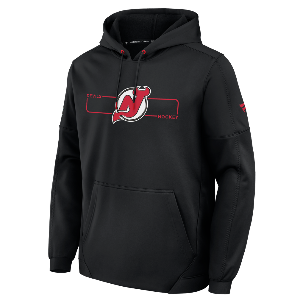 New Jersey Devils Fanatics Authentic Pro Rink Fleece Pullover Hoodie - Black