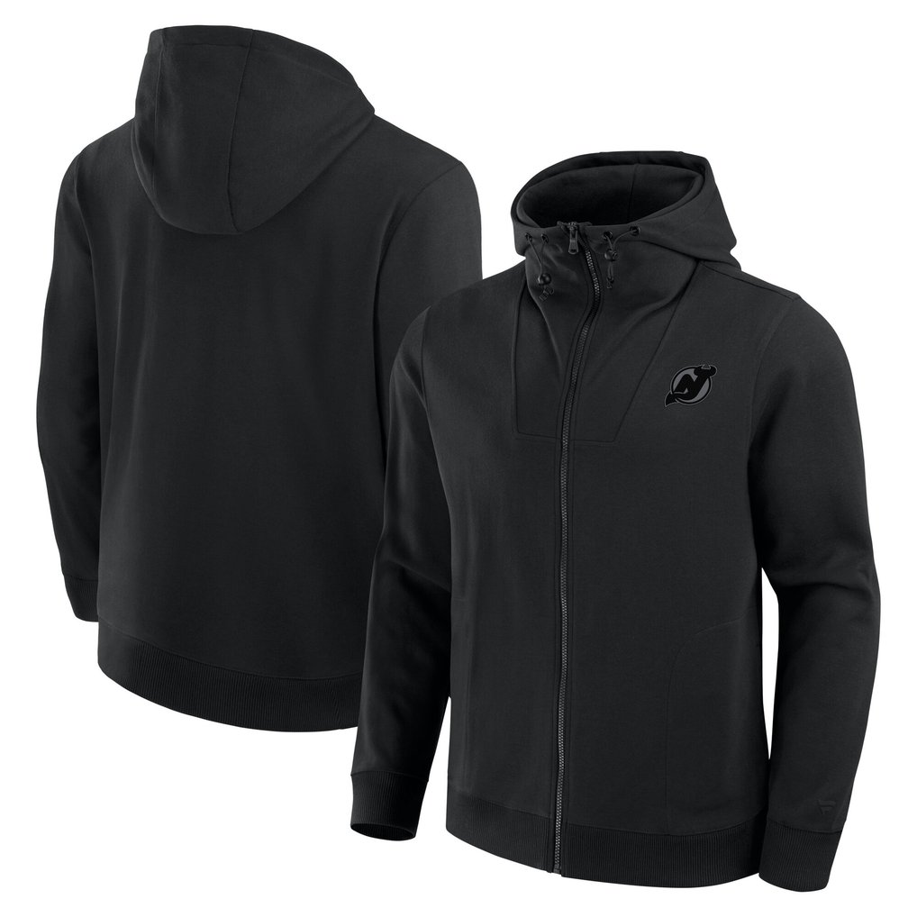  New Jersey Devils Fanatics Elements Tonal Primary Tri-Blend Full-Zip Hoodie - Black