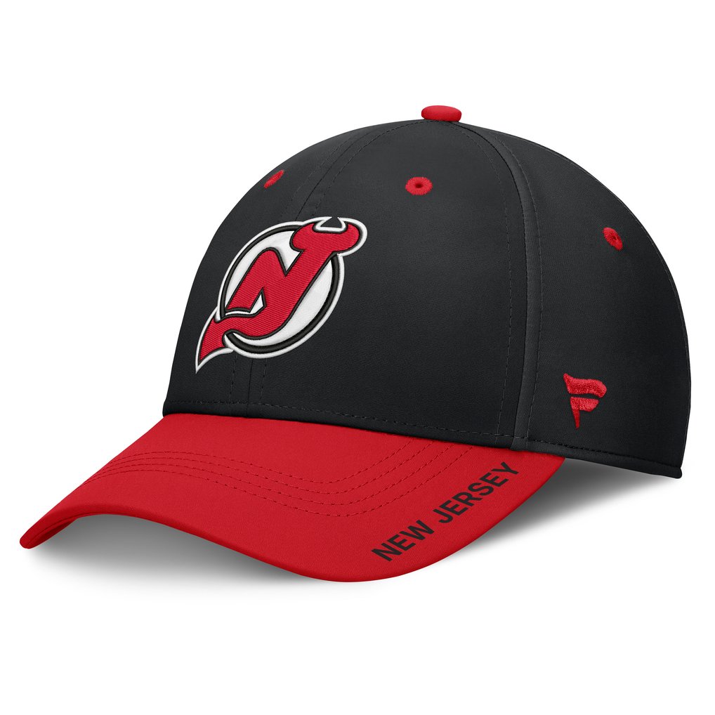 New Jersey Devils Fanatics Authentic Pro Rink Stretch Hat - Black/Red