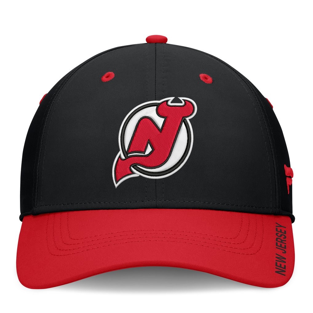 New Jersey Devils Fanatics Authentic Pro Rink Stretch Hat - Black/Red