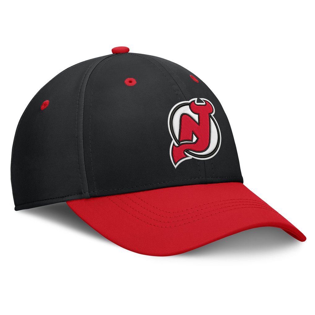New Jersey Devils Fanatics Authentic Pro Rink Stretch Hat - Black/Red