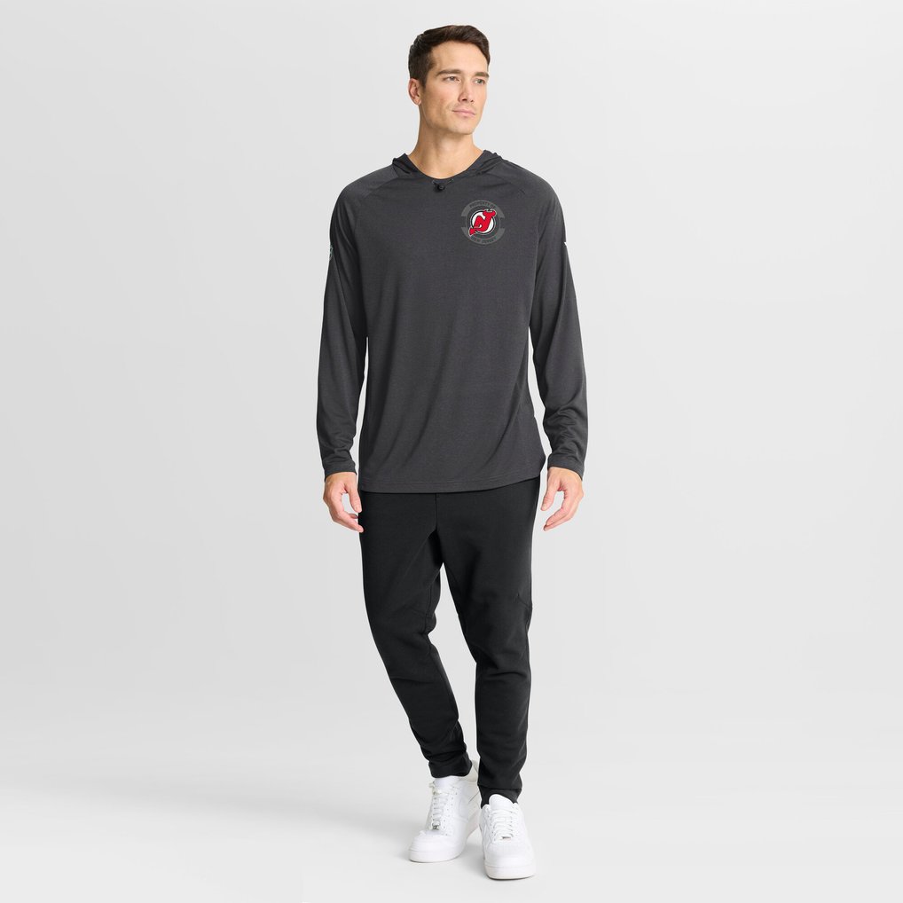 New Jersey Devils Fanatics Authentic Pro Rink Hoodie - Charcoal