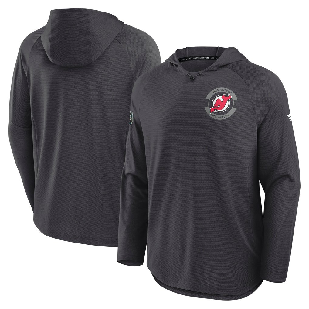 New Jersey Devils Fanatics Authentic Pro Rink Hoodie - Charcoal