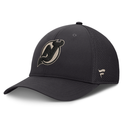 New Jersey Devils Fanatics Road Meshback Stretch Hat - Charcoal