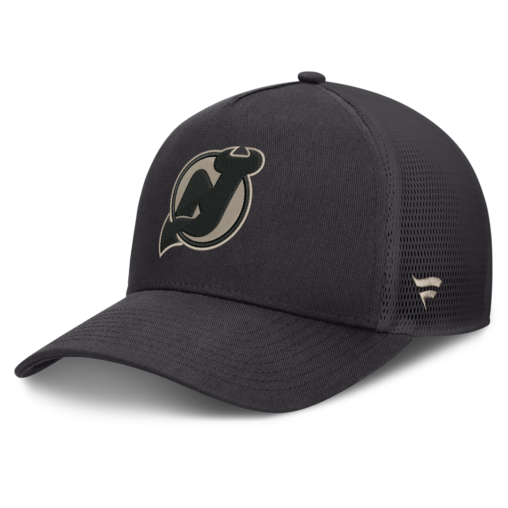 New Jersey Devils Fanatics Road Soft Wash A-Frame Meshback Hat - Charcoal