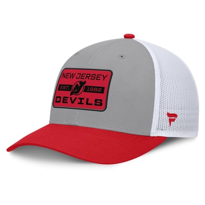 New Jersey Devils Fanatics Fundamental Adapt Trucker Adjustable Hat - Gray/Red