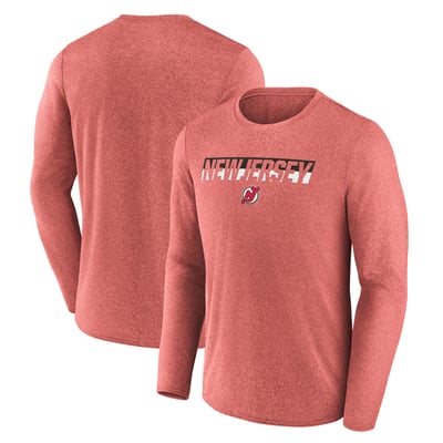 New Jersey Devils Fanatics Transition Long Sleeve T-Shirt - Heather Red