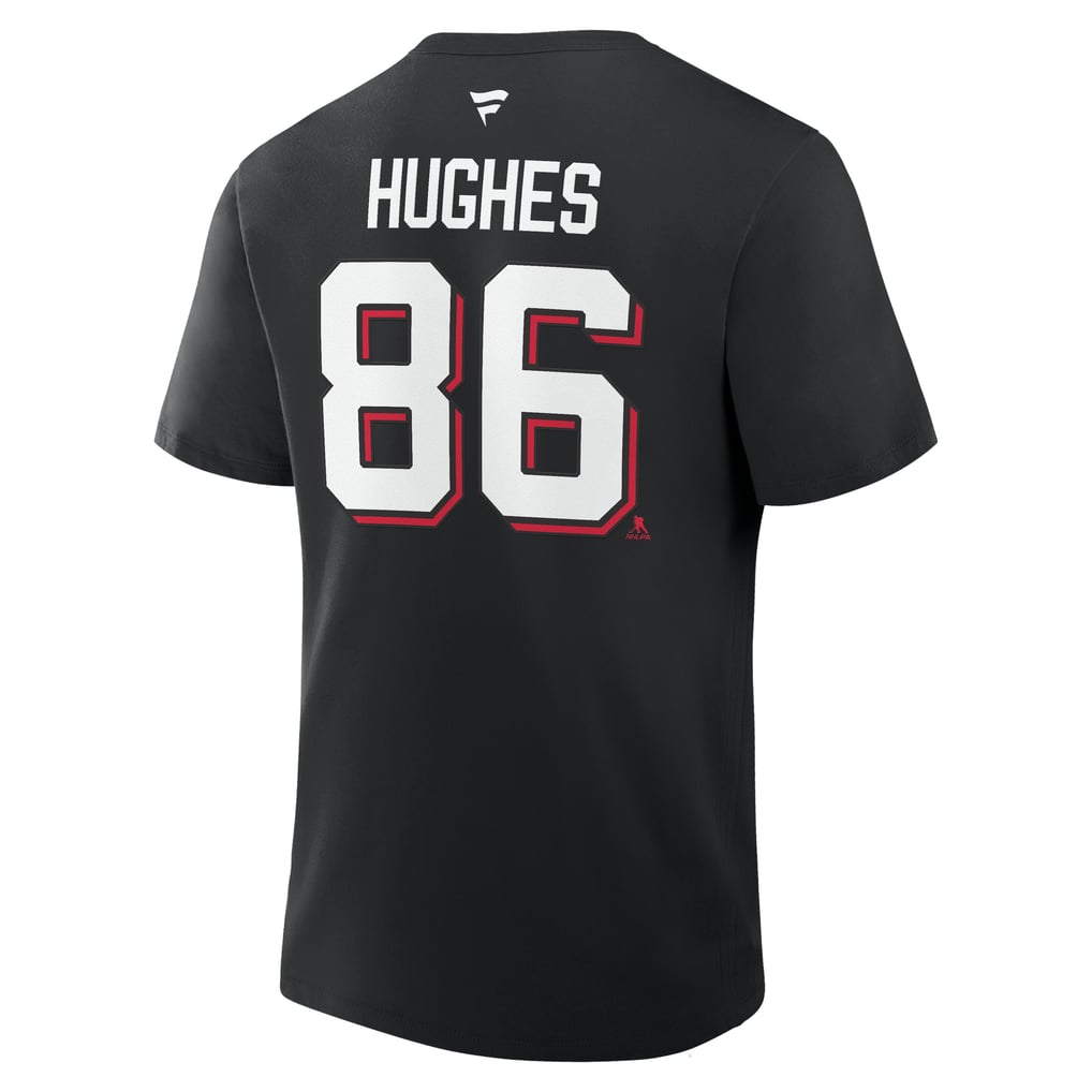 Jack Hughes New Jersey Devils Fanatics Authentic Stack Name & Number T-Shirt - Black