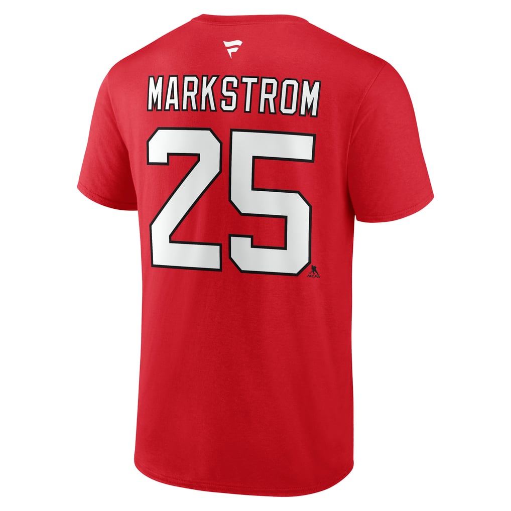 Jacob Markstrom New Jersey Devils Fanatics Authentic Stack Name & Number T-Shirt - Red