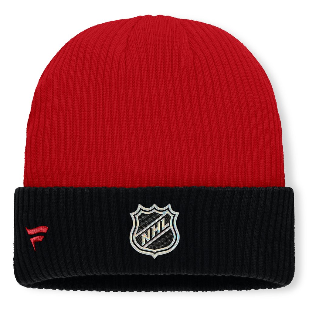 New Jersey Devils Fanatics Authentic Pro Rink Cuffed Knit Hat - Red