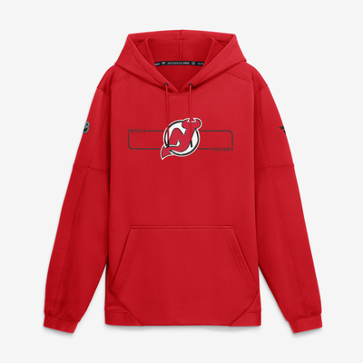 New Jersey Devils Fanatics Authentic Pro Rink Fleece Pullover Hoodie - Red