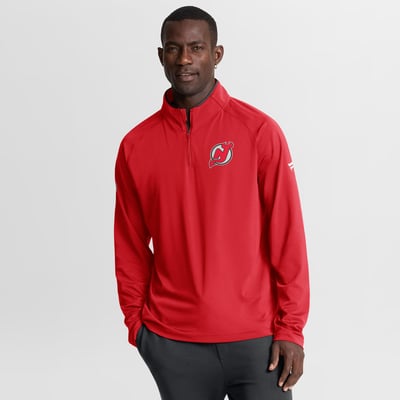 New Jersey Devils Fanatics Authentic Pro Rink Training Quarter-Zip Pullover - Red