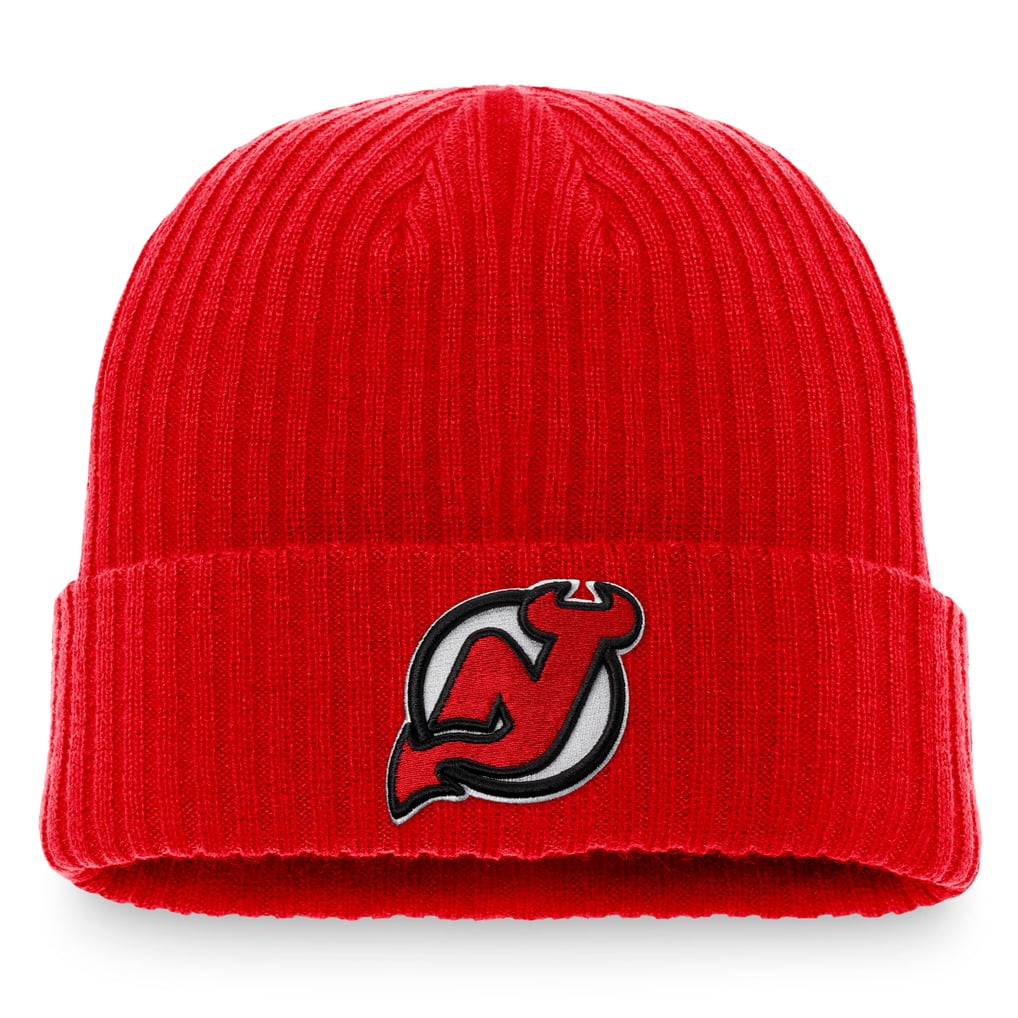 New Jersey Devils Fanatics Core Primary Logo Cuffed Knit Hat - Red