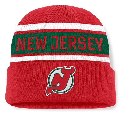 New Jersey Devils Fanatics Heritage Cuffed Knit Hat - Red/Green