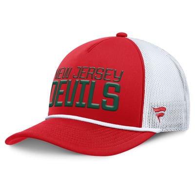New Jersey Devils Fanatics Heritage Dutch A-Frame Trucker Adjustable Hat - Red/White
