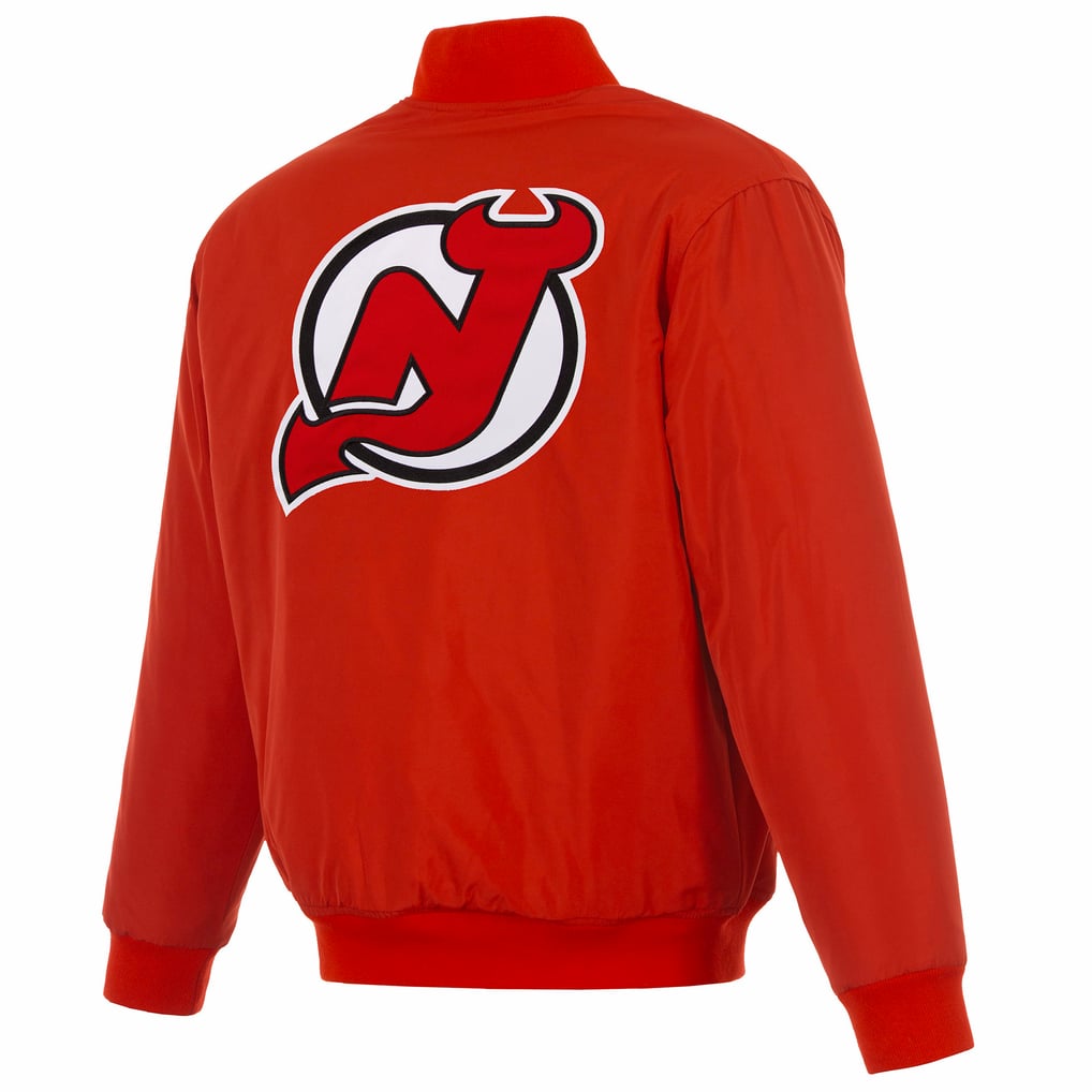 New Jersey Devils JH Design Full-Zip Reversible Flight Jacket - Red