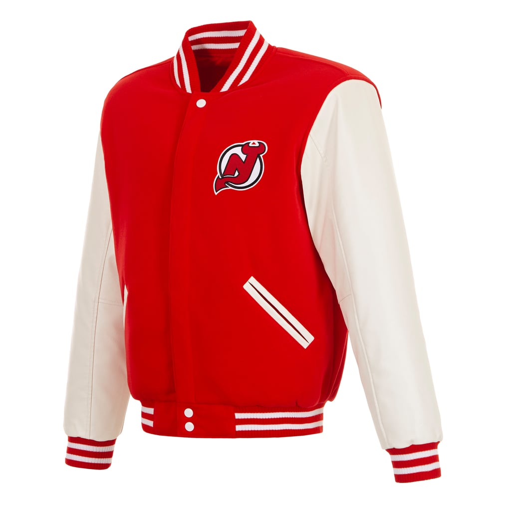 New Jersey Devils JH Design Reversible Varsity Full-Snap Jacket - Red/White