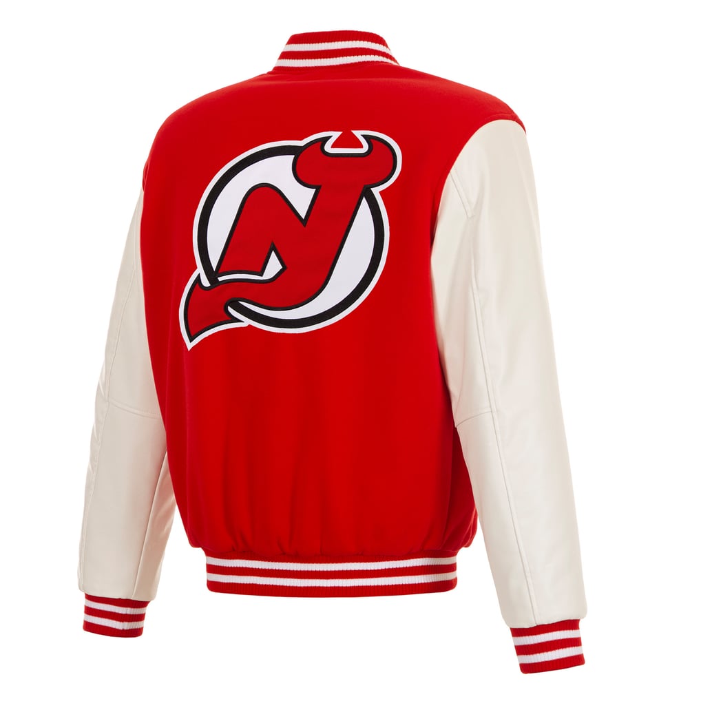 New Jersey Devils JH Design Reversible Varsity Full-Snap Jacket - Red/White