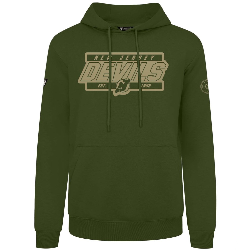 New Jersey Devils Levelwear Podium Pullover Hoodie - Olive