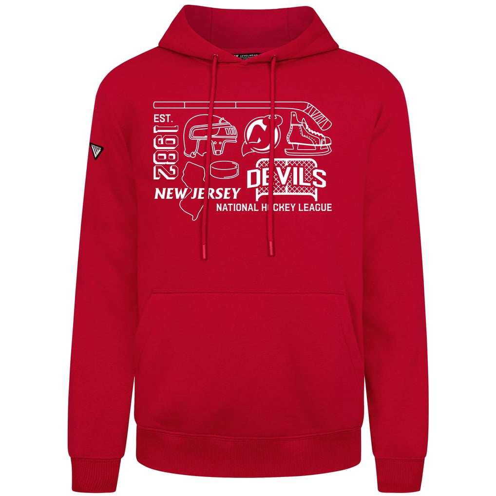  New Jersey Devils Levelwear Podium Campaign Pullover Hoodie - Red