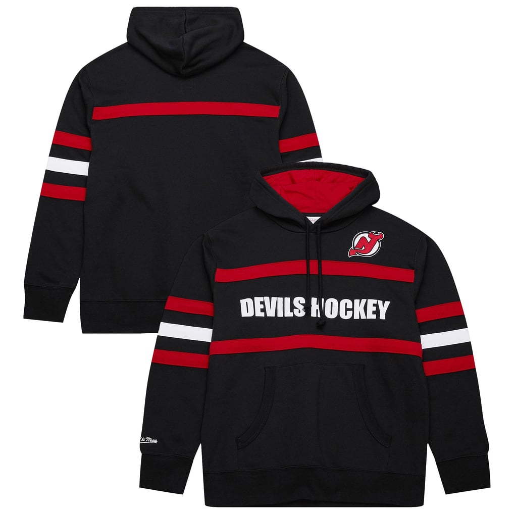 New Jersey Devils Mitchell & Ness Head Coach Slogan Pullover Hoodie - Black