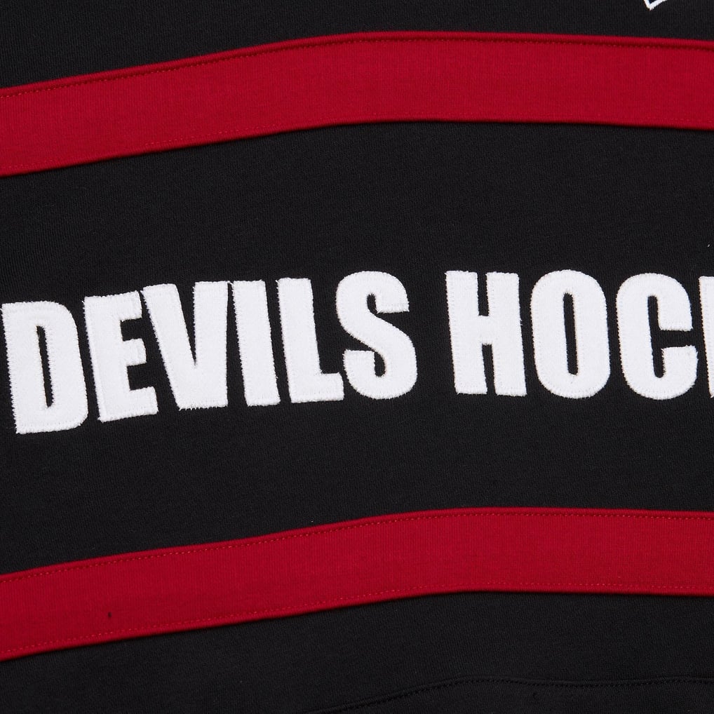 New Jersey Devils Mitchell & Ness Head Coach Slogan Pullover Hoodie - Black