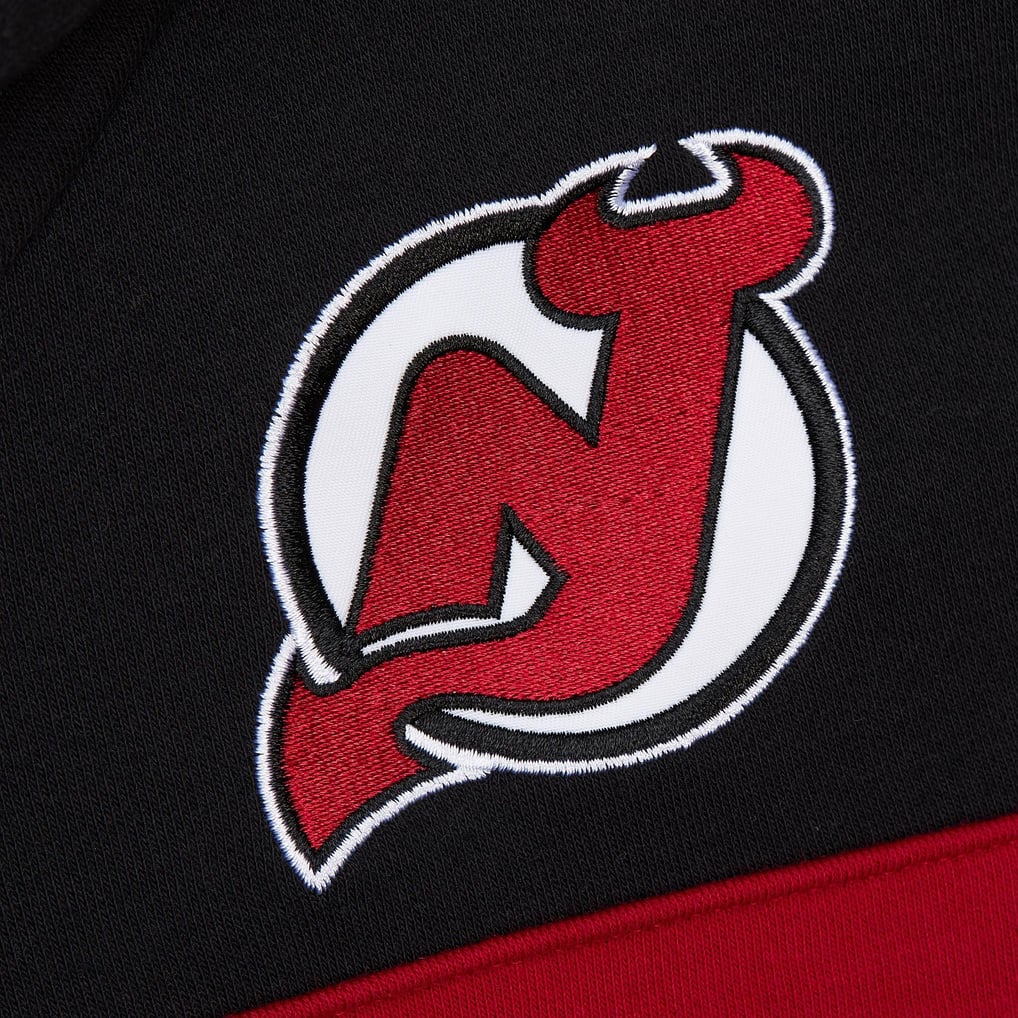 New Jersey Devils Mitchell & Ness Head Coach Slogan Pullover Hoodie - Black