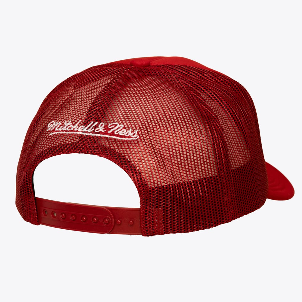 New Jersey Devils Mitchell & Ness Head Coach Trucker Adjustable Hat - Red