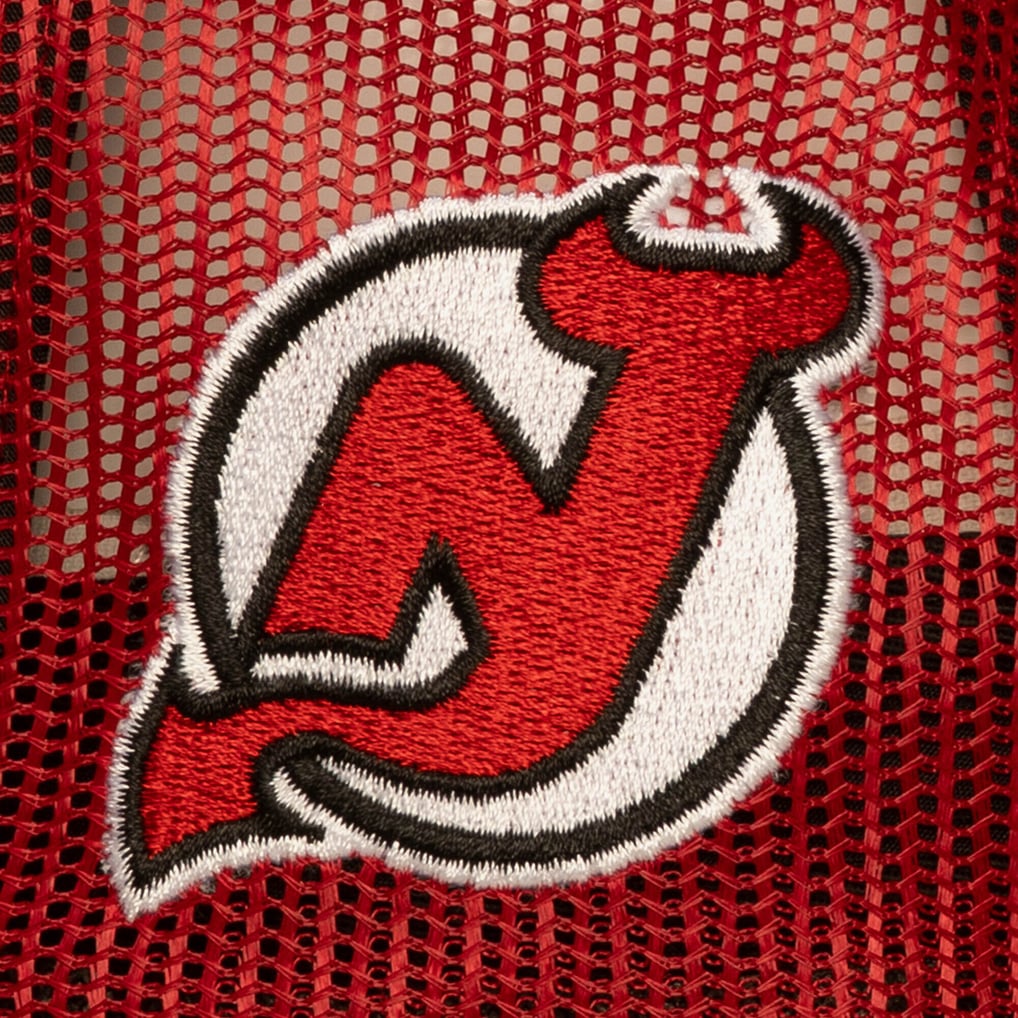 New Jersey Devils Mitchell & Ness Head Coach Trucker Adjustable Hat - Red