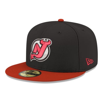  New Jersey Devils New Era Core Logo Two-Tone 59FIFTY Fitted Hat - Black
