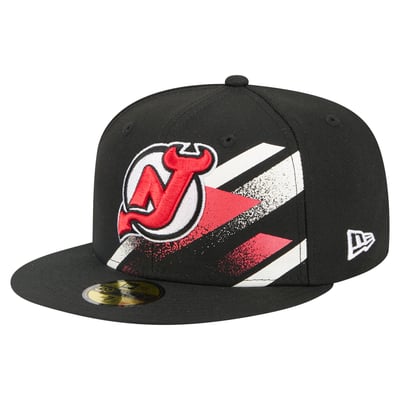New Jersey Devils New Era Faded Lines 59FIFTY Fitted Hat - Black