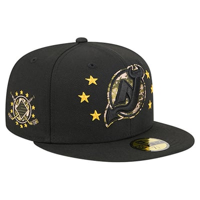  New Jersey Devils New Era Military Appreciation Digital Camo Stars 59FIFTY Fitted Hat - Black
