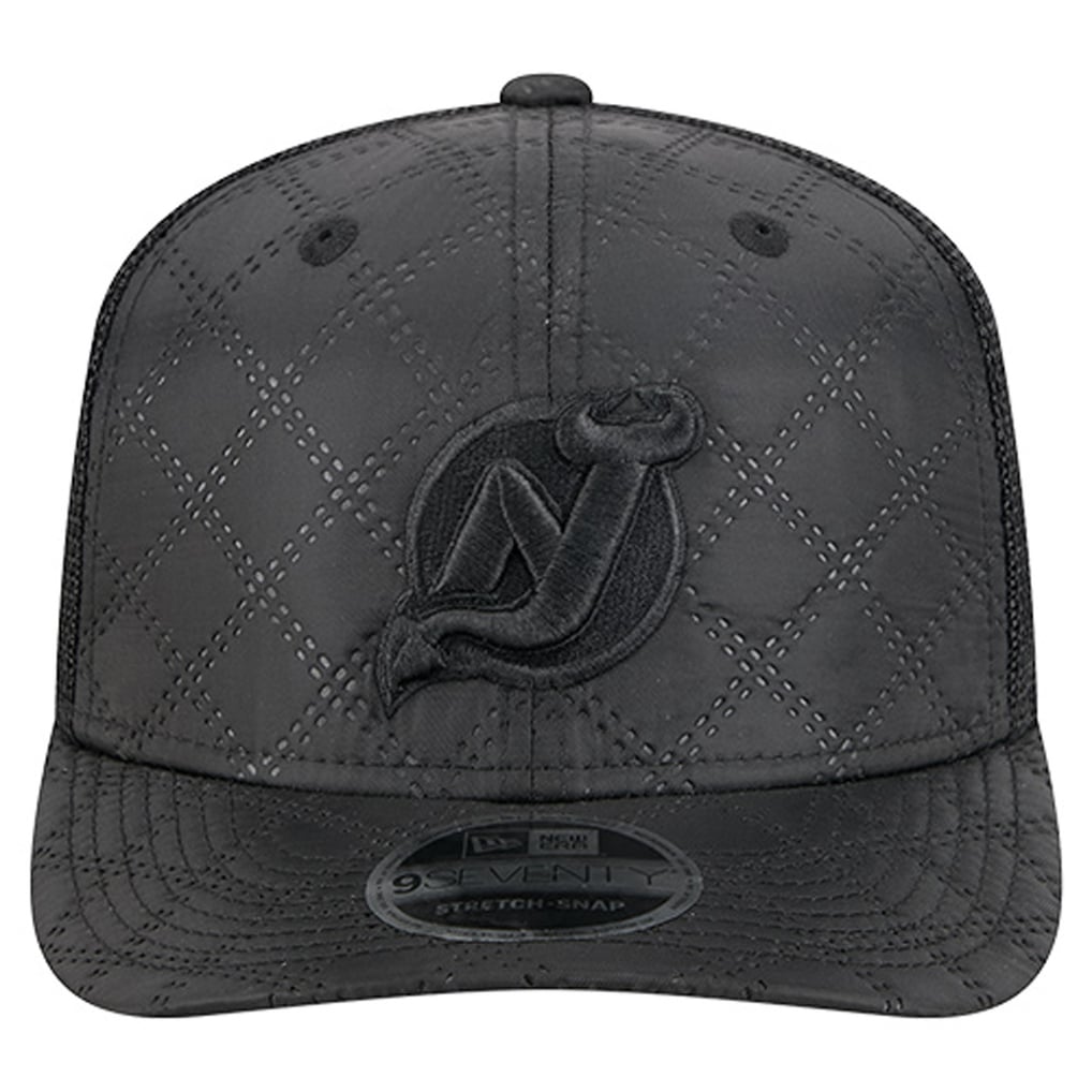  New Jersey Devils New Era Quilted Nylon 9SEVENTY Adjustable Trucker Hat - Black