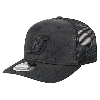  New Jersey Devils New Era Quilted Nylon 9SEVENTY Adjustable Trucker Hat - Black