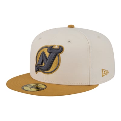  New Jersey Devils New Era Colorpack Two-Tone 59FIFTY Fitted Hat - Cream/Tan