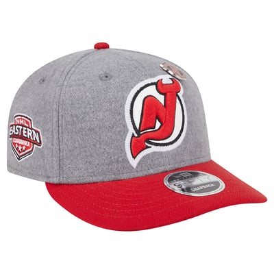  New Jersey Devils New Era Wool Pin Low Profile 9FIFTY Snapback Hat - Gray/Red