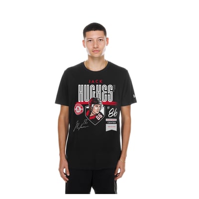 Jack Hughes New Era Player Spotlight Name & Number T-Shirt - Black