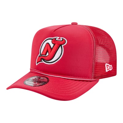  New Jersey Devils New Era Faded A-Frame 9FIFTY Trucker Snapback Hat - Red