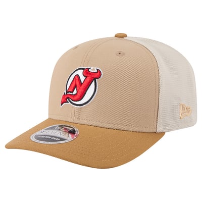 New Jersey Devils New Era Two-Tone Trucker 9SEVENTY Stretch Snap Adjustable Hat - Tan/Light Brown