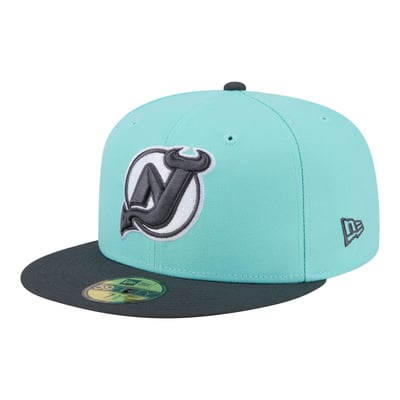  New Jersey Devils New Era Two-Tone Color Pack 59FIFTY Fitted Hat - Turquoise/Charcoal