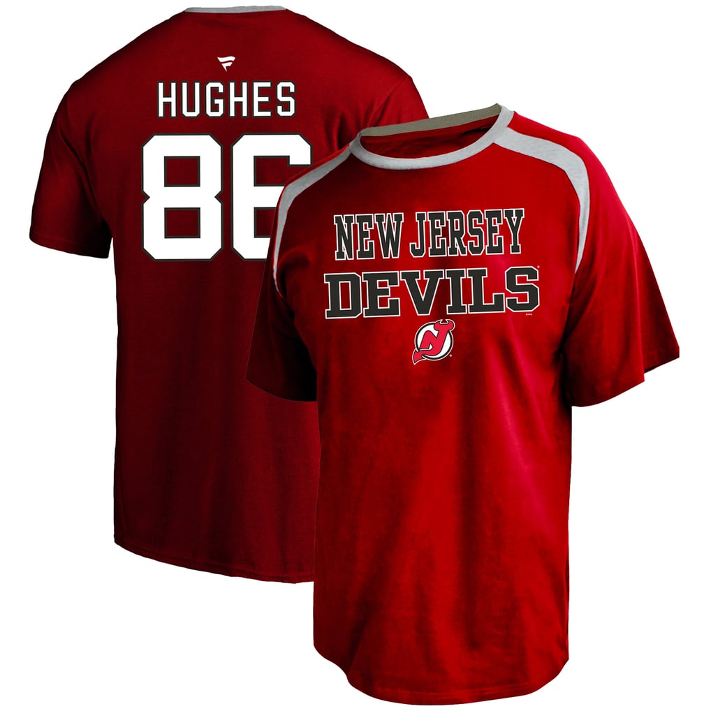Jack Hughes New Jersey Devils Profile Big & Tall Name & Number T-Shirt - Red