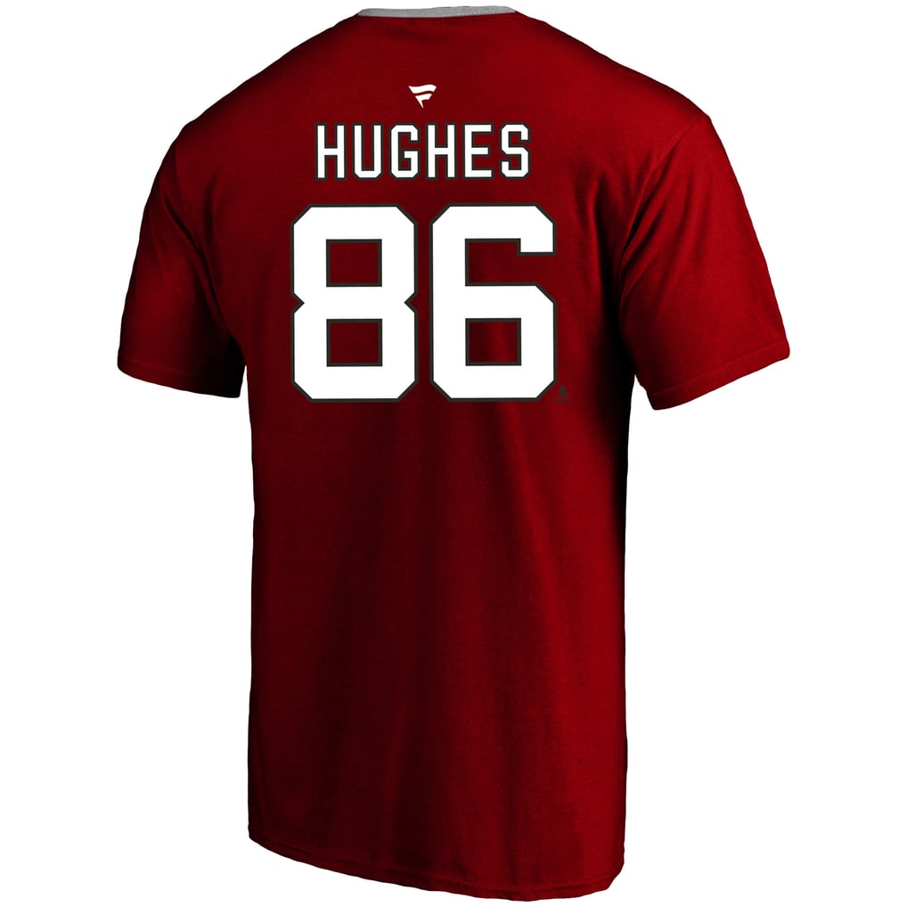 Jack Hughes New Jersey Devils Profile Big & Tall Name & Number T-Shirt - Red