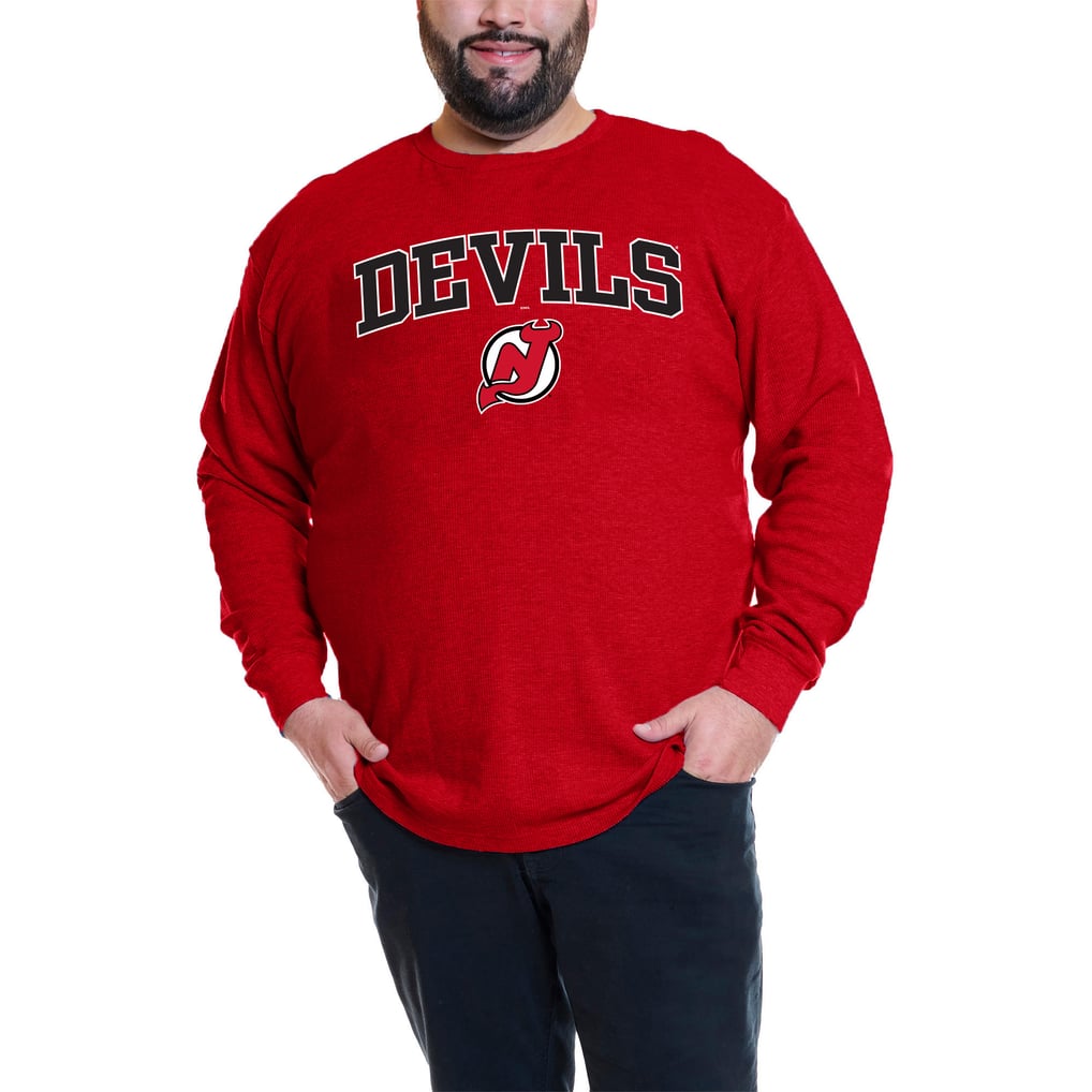 Jack Hughes New Jersey Devils Profile Big & Tall Name & Number Thermal Pullover Sweatshirt - Red