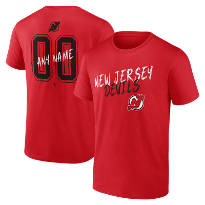New Jersey Devils  Hustle Personalized Name & Number T-Shirt - Red