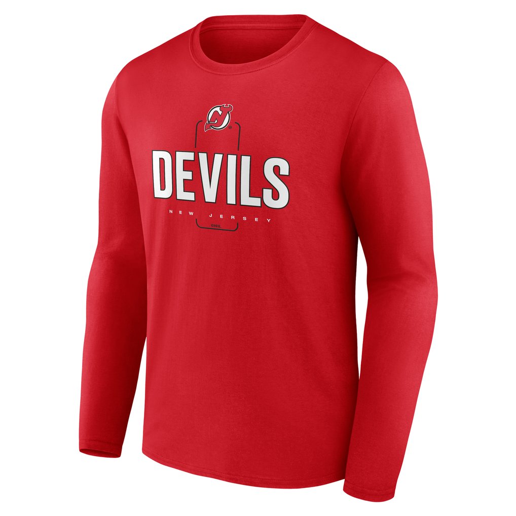 New Jersey Devils Personalized Name & Number Midfielder Long Sleeve T-Shirt - Red