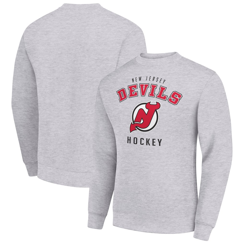  New Jersey Devils Men's Starter Team Logo Fleece Pullover Sweatshirt - Heather Gray