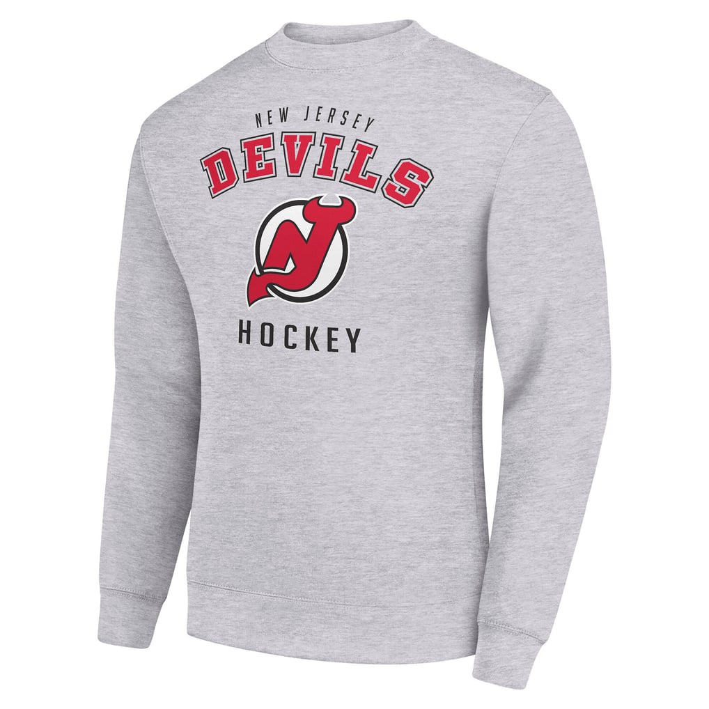  New Jersey Devils Men's Starter Team Logo Fleece Pullover Sweatshirt - Heather Gray