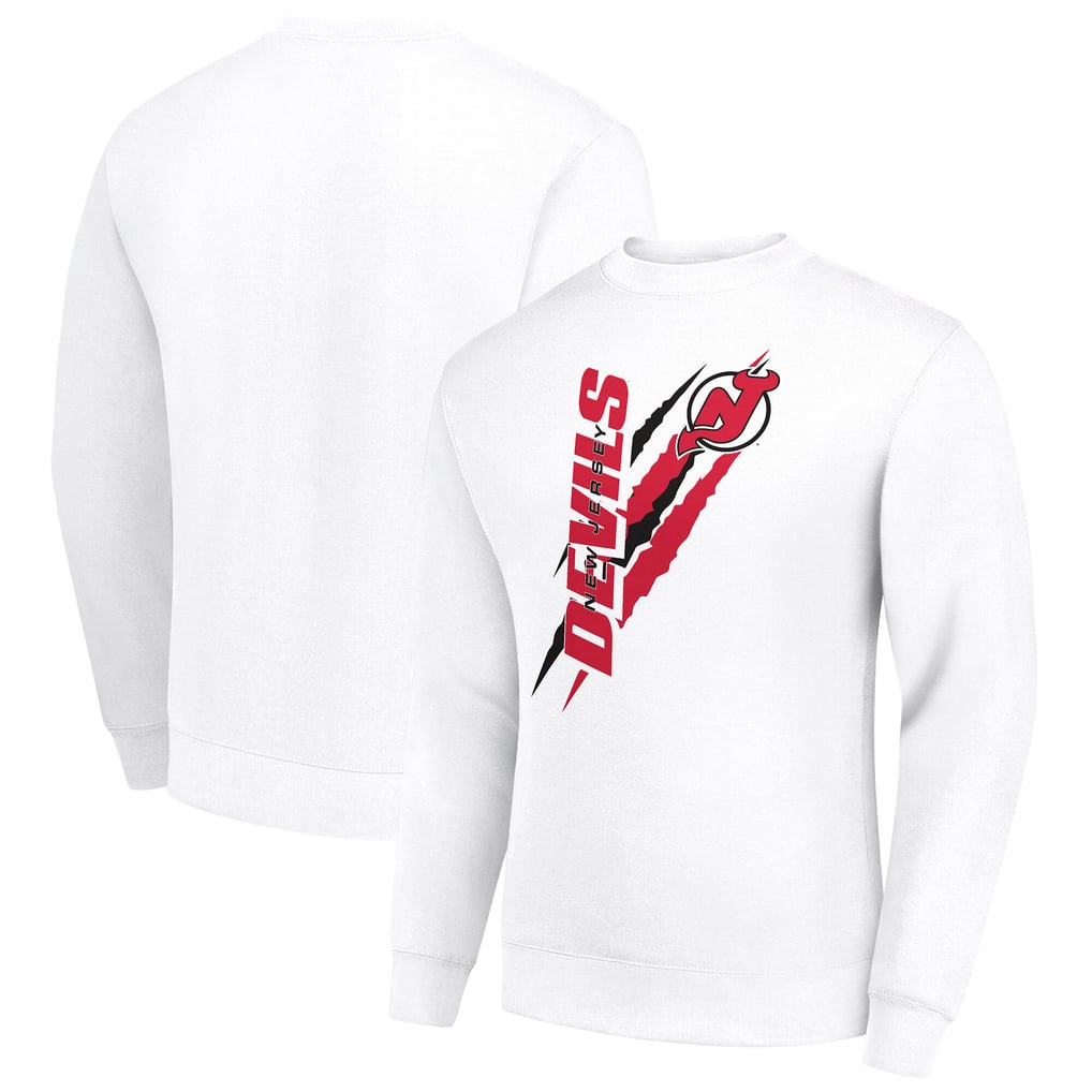 New Jersey Devils Starter  Color Scratch Pullover Sweatshirt - White