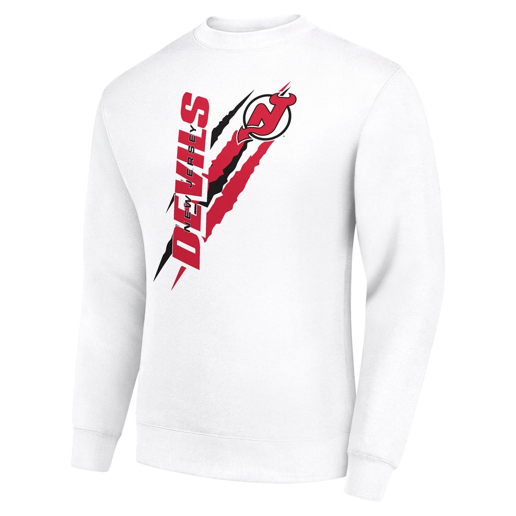 New Jersey Devils Starter  Color Scratch Pullover Sweatshirt - White