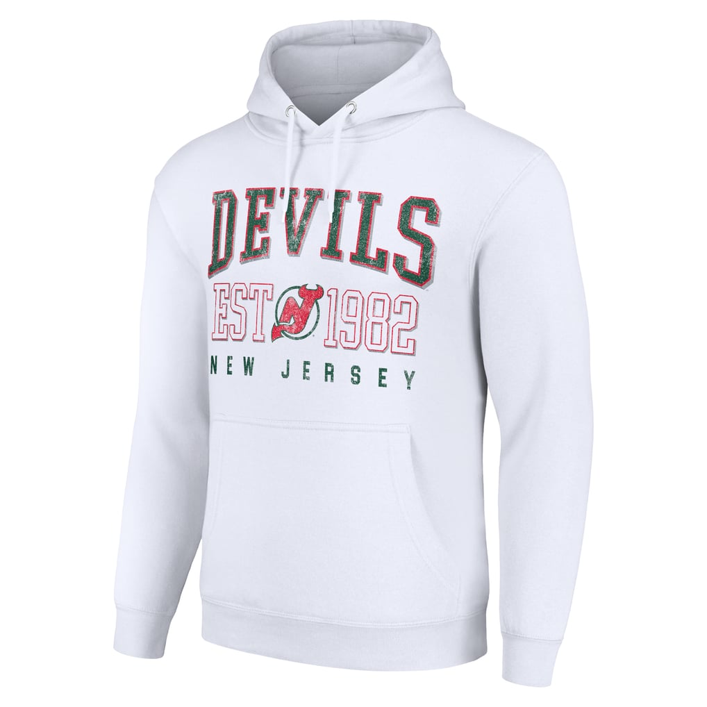 New Jersey Devils Starter Retro Graphic Pullover Hoodie - White
